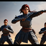 **

Prompt: A powerful SSR NIKKE unit, with dynamic pose, weakening enemies and supporting allies. Focus on her strong values and unique skills in a team setting.

**