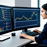 A professional content creator in a modest business casual outfit, sitting comfortably at an ergonomic desk. Their gaze is intently fixed on a large, high-resolution monitor displaying abstract digital graphics, conceptual charts, and strategic elements related to online gaming content analysis. The modern office background is clean, well-lit, and features subtle professional tech accessories like a sleek microphone and headphones. The overall atmosphere is one of focused productivity and intelligence. Fully clothed, appropriate attire, modest clothing, safe for work, appropriate content, professional, perfect anatomy, correct proportions, natural pose, well-formed hands, proper finger count, natural body proportions, professional photography, high quality.