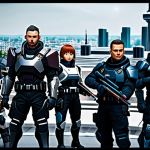 Team Building Strategy**

"A strategy board depicting a Nikke team formation. The Nikke characters are rendered in a dynamic, anime style but are fully clothed in tactical gear and futuristic armor. No exposed skin is visible. The background shows a stylized cityscape reminiscent of a futuristic Berlin. The scene is lit with bright, clean lighting. Include UI elements like stats and skill icons, but make them unobtrusive. Emphasis should be on the strategic arrangement. Safe for work, appropriate content, fully clothed, family-friendly, professional digital art, perfect anatomy, correct proportions, natural pose, well-formed hands, proper finger count, natural body proportions."

**