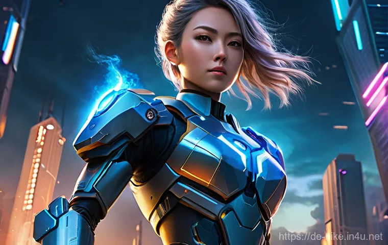 승리의여신 니케 시즌별 신규 모드 - A powerful, newly introduced Nikke character, an android girl, is depicted in a dynamic, action-pack...