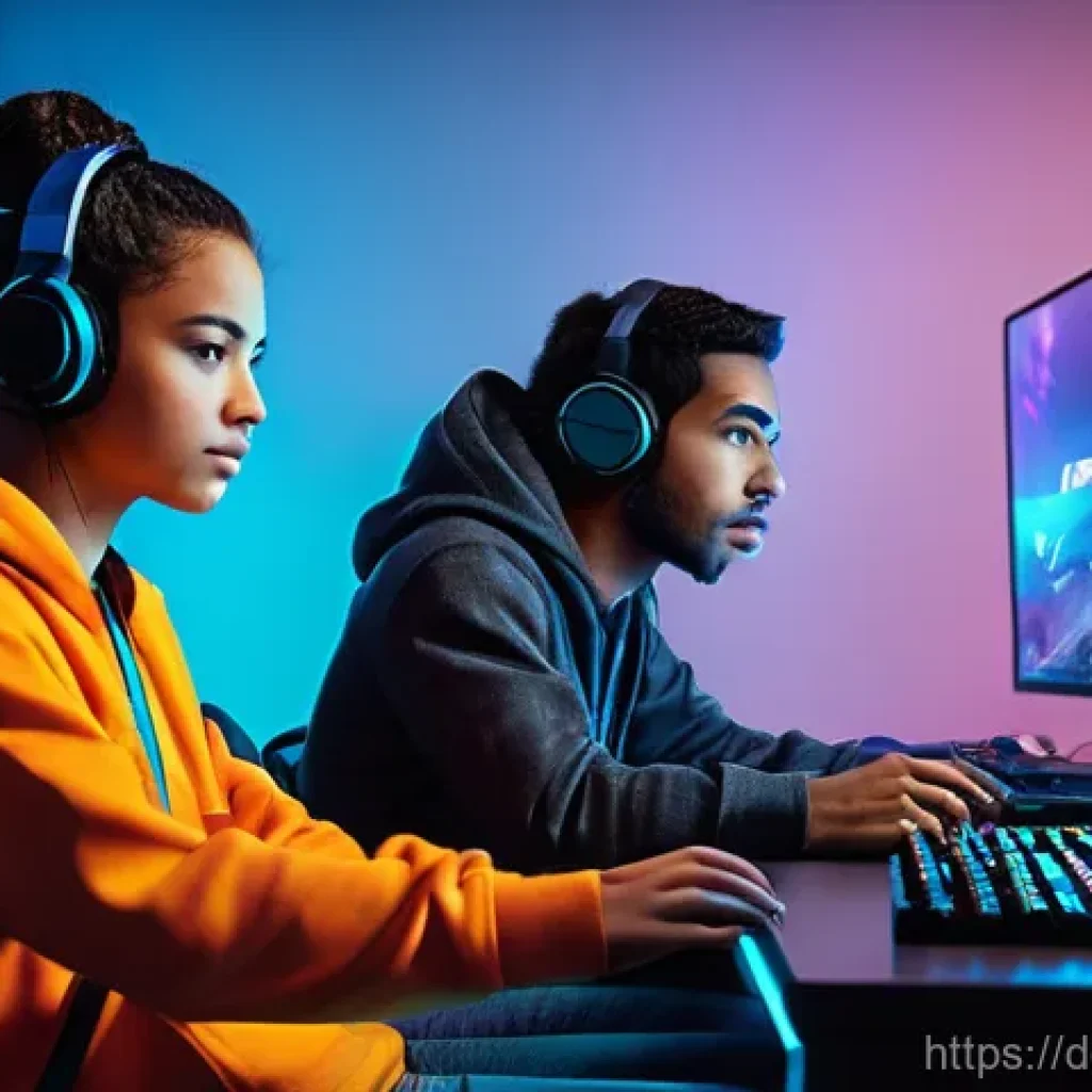 승리의여신 니케 팬 소통 플랫폼 - **Prompt 1: Collaborative Gaming Strategy Session**
    "A diverse group of 3-4 young adult gamers, ...
