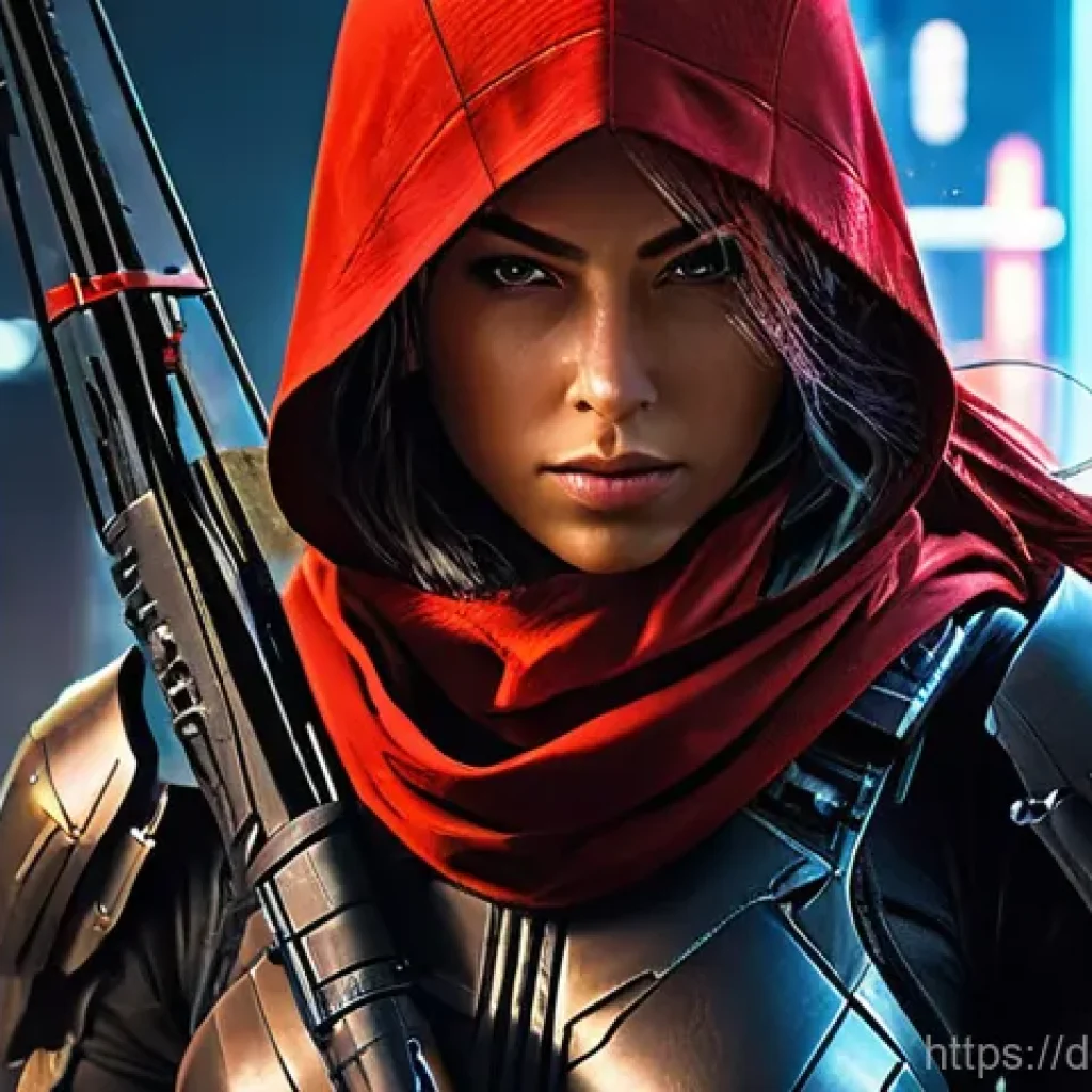 승리의여신 니케 메타 분석 - **Subject:** Red Hood from "Goddess of Victory: NIKKE" in a dynamic, mid-action pose, unleashing her...