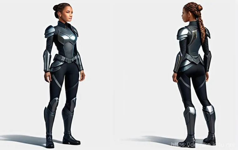 승리의여신 니케 새로운 팬 소식 - A female Nikke character, dressed in a form-fitting, futuristic combat suit that completely covers h...
