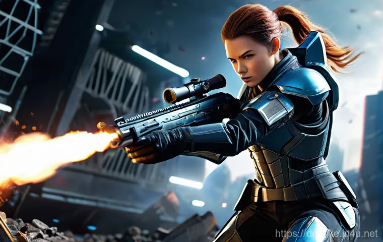 승리의여신 니케 캐릭터 전술 연구 - **Prompt 1 (Attacker Focus):**
    "A highly dynamic full-body shot of a powerful female Nikke Attac...