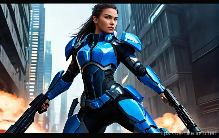승리의여신 니케 디자이너 인터뷰 - **Prompt: "Dynamic NIKKE Commander in High-Tech Gear"**
    A full-body shot of a female character, ...