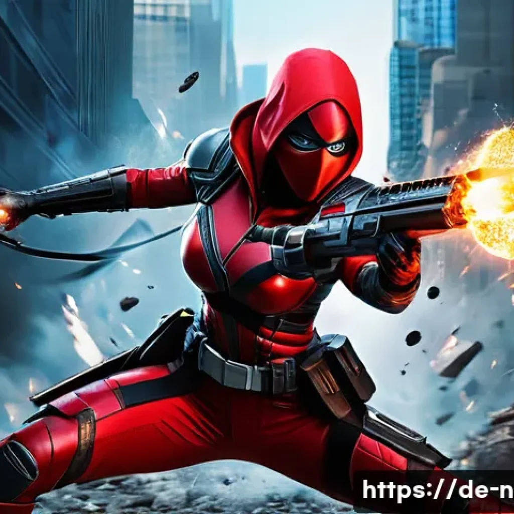 승리의여신 니케 연출 효과 설정법 - **A 'Goddess of Victory: Nikke' character, Scarlet: Red Hood, in her signature combat outfit, execut...
