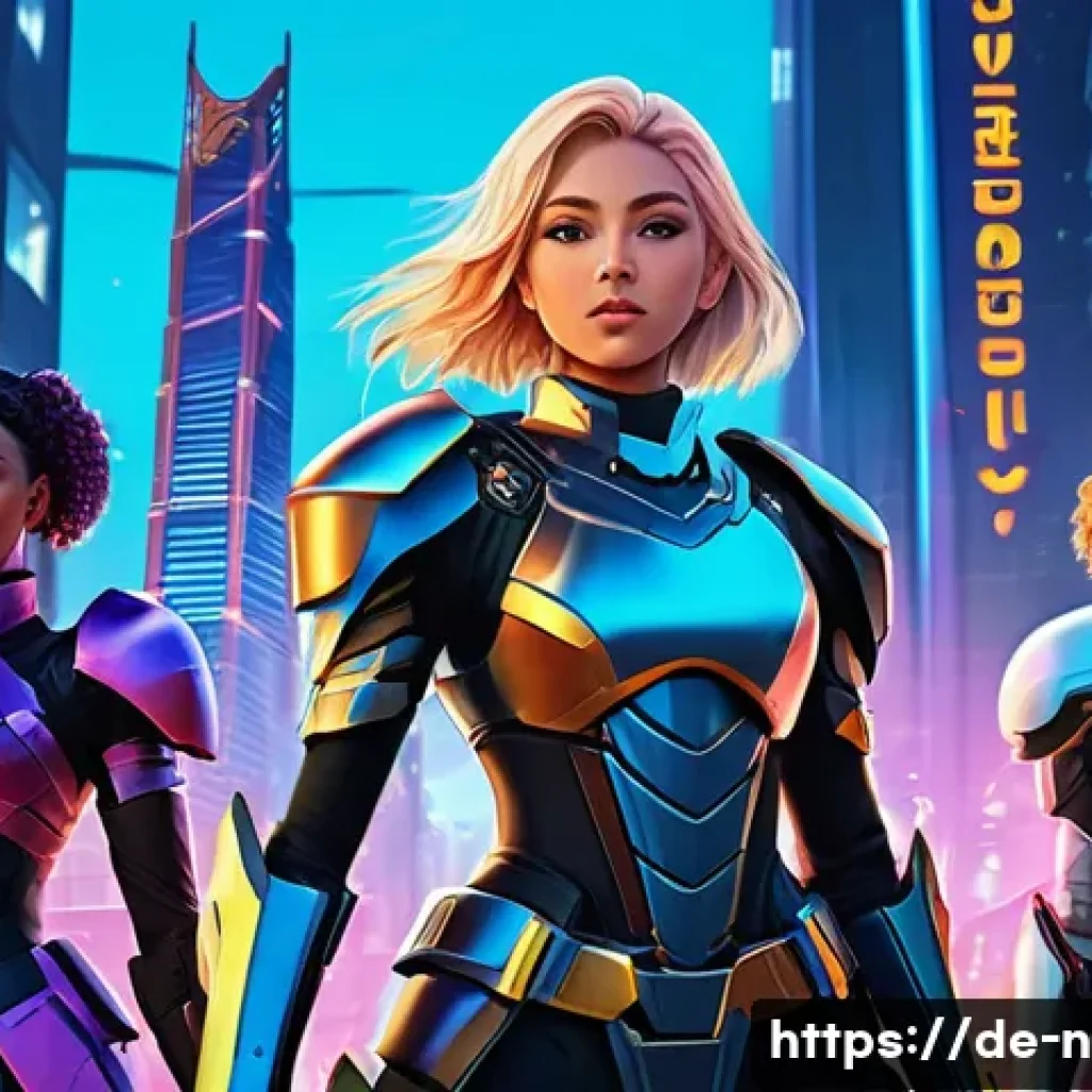 승리의여신 니케 팬 활동 통계 - A vibrant digital fan-art scene showcasing a diverse group of anime-style female characters from "Go...